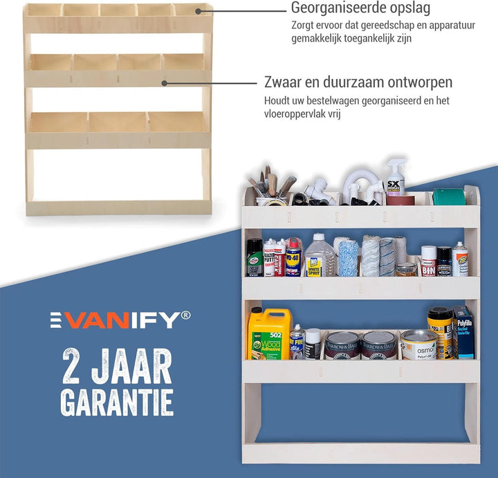 Vanify - Kompatibel mit Volkswagen Transporter T5 T6 L1 2003+ Fahrzeugeinrichtung Fahrzeugregale, Fa