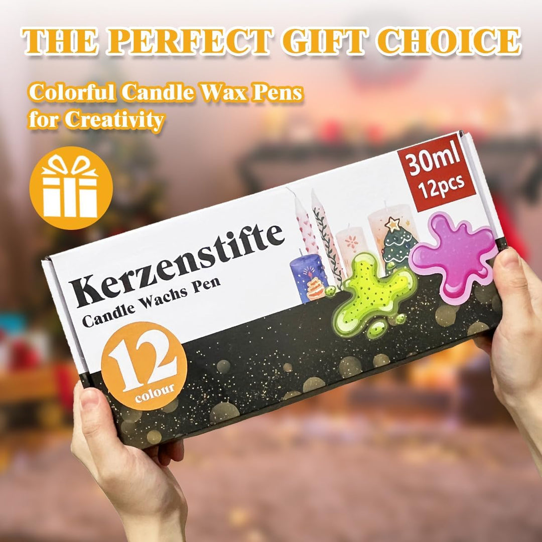 30ml Kerzenstifte Wachsstifte mit Feiner Glitzer Gold Silber Kerzen Bemalen Set Candle Wachs Pen für