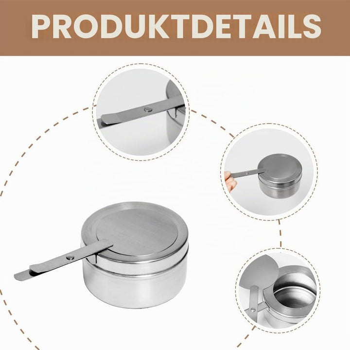 6 Stück Brennpastenbehälter mit Deckel Brennpastenbehälter Edelstahl Brennpaste Behälter Durchmesser