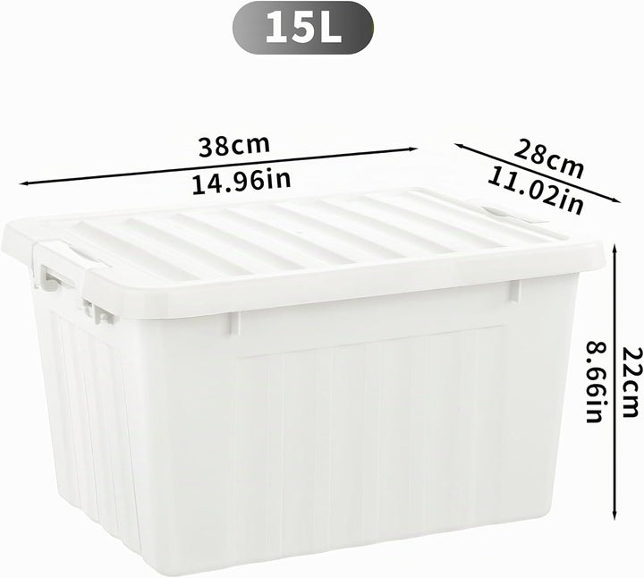 Cetomo,15L,6er-Pack, Aufbewahrungsbox mit deckel,Aufbewahrungsboxen, mit Clips, stapelbar, Wohnzimme