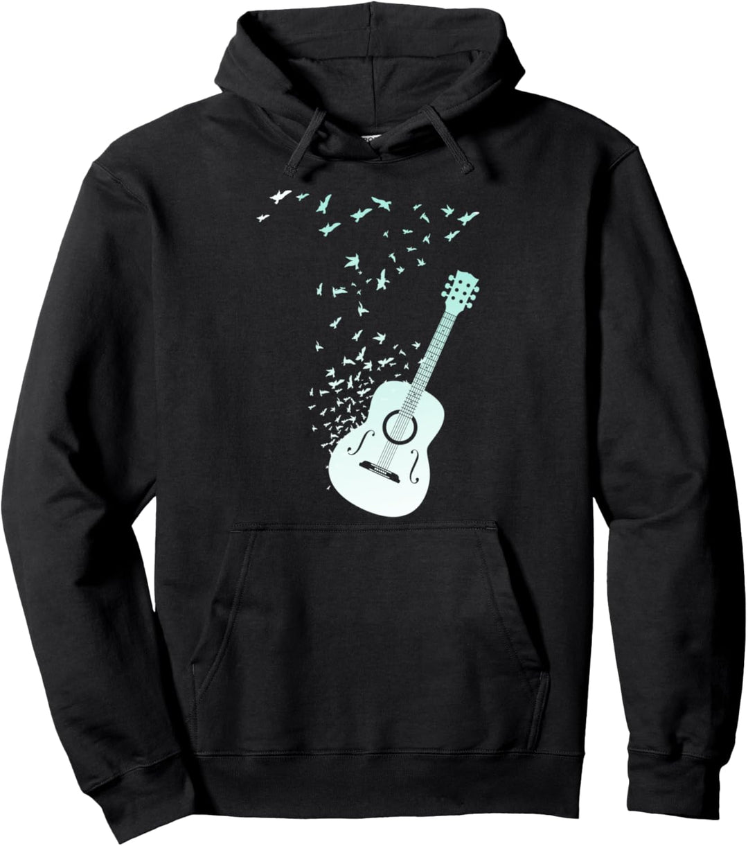 Gitarre und Vögel akustische und E-Gitarre Pullover Hoodie