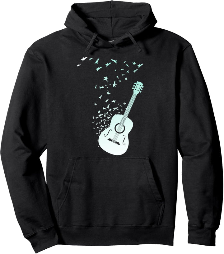 Gitarre und Vögel akustische und E-Gitarre Pullover Hoodie