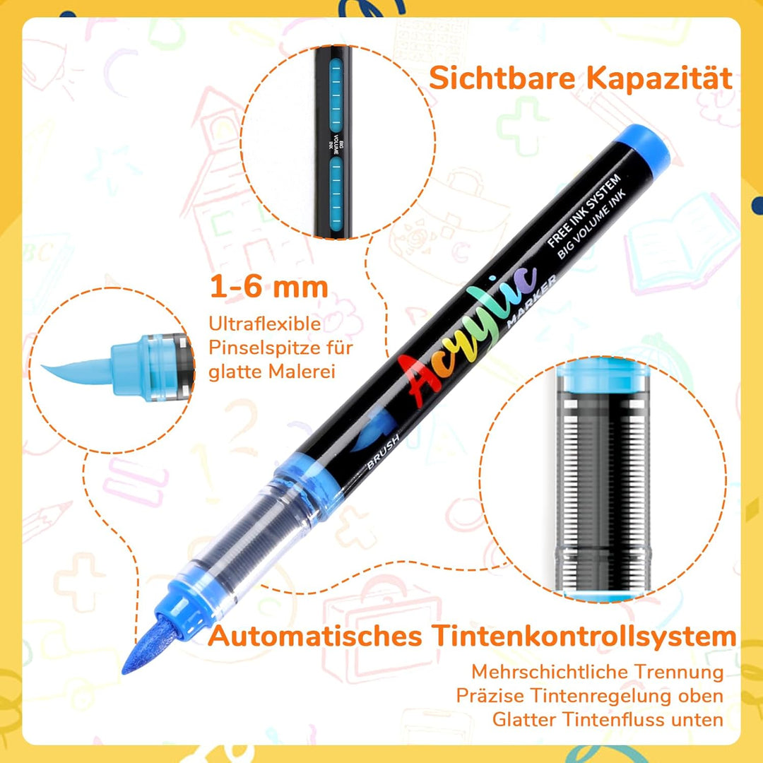 Infiart 80 Farben Acryl Farbe Marker Pinsel Spitze Automatische Tinte Steuerung Farbe Stifte Schnell