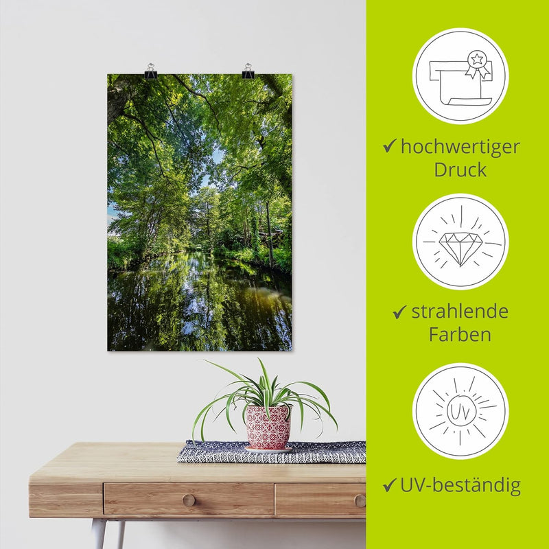 ARTland Poster Kunstdruck Wandposter Bild ohne Rahmen 80x120 cm Hochformat Landschaft Natur Wald Bäu