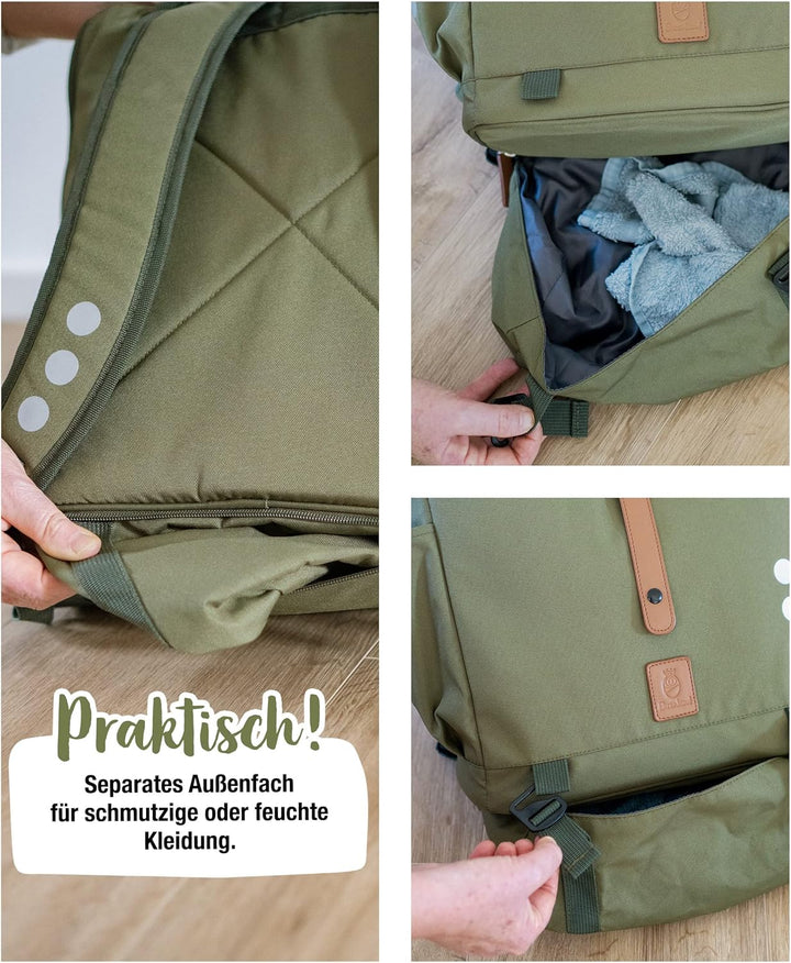 Ehrenkind® Wickeltasche Rucksack | Grosser Wickelrucksack mit Multifunktions-Babytaschen und mobiler