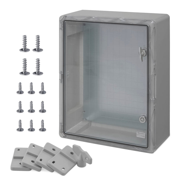 BOXEXPERT® Verteilerkasten aussen wasserdicht [ABS Kunststoff IP65 Gehäuse inkl. Sichttür] grau (Ser