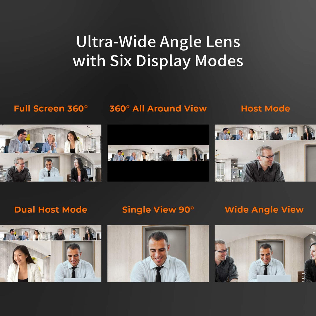j5create 360-Grad Webcam - 1080P HD-Videokonferenzkamera mit eingebautem High-Fidelity Mikrofon, USB