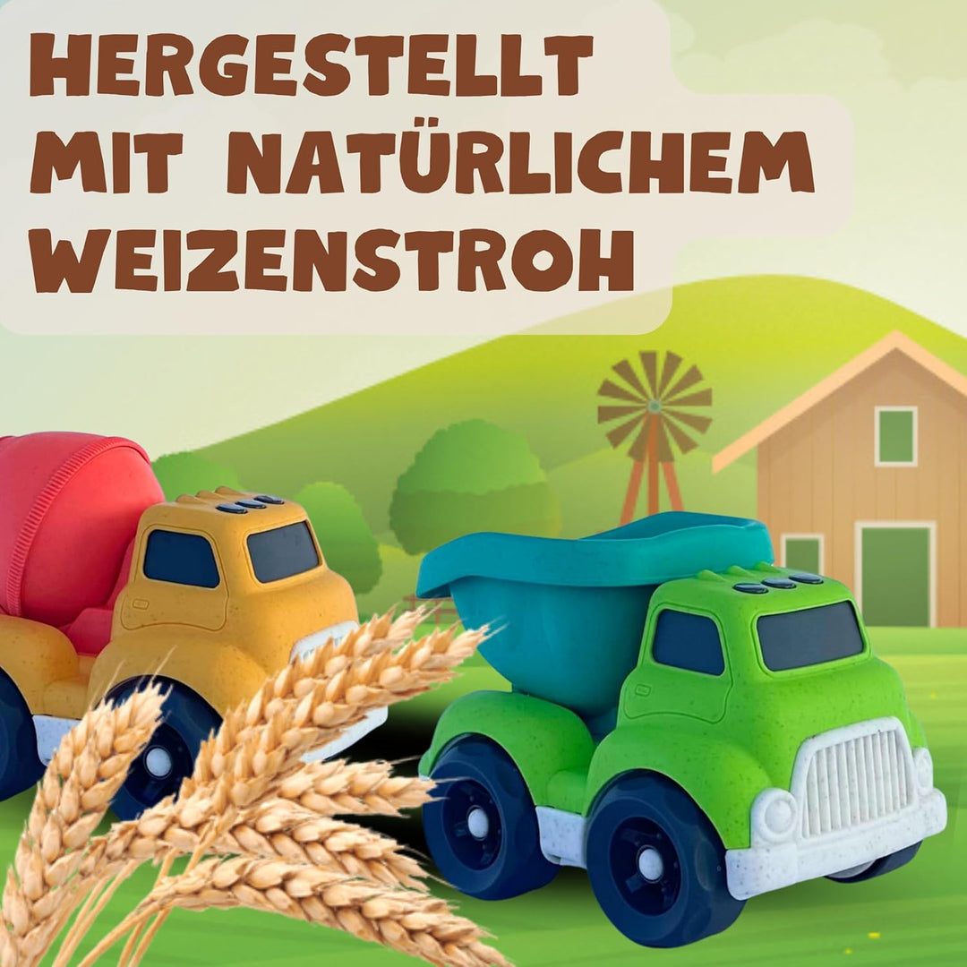XL Sandspielzeug ab 1 Jahr aus Bio Kunststoff | 2er Set Trucks | für Jungen &amp; Mädchen | Kinderspielz