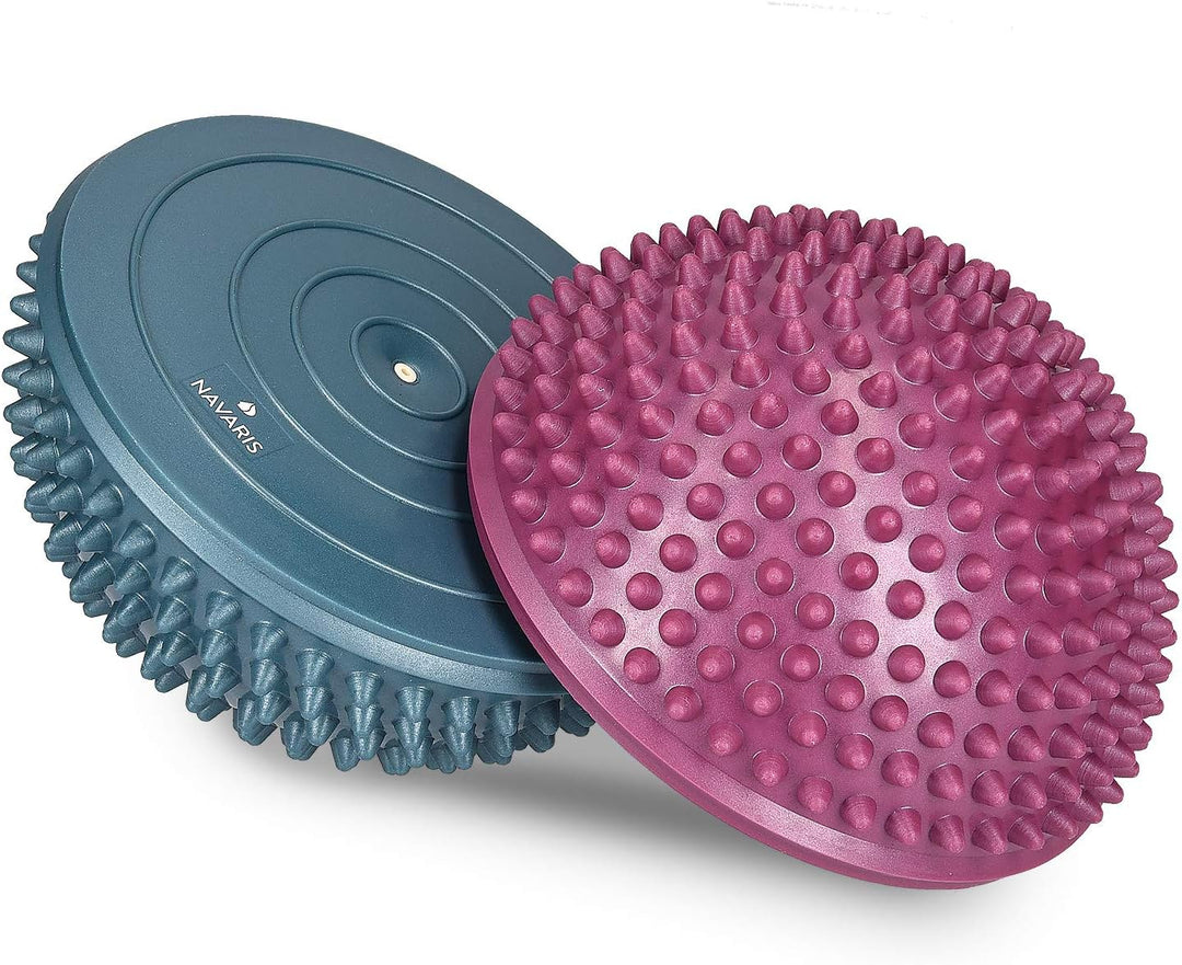 Navaris Balance-Igel Fitness Halbkugel mit Noppen - 2X Balance Igel Set - Sport Kissen für Balancetr