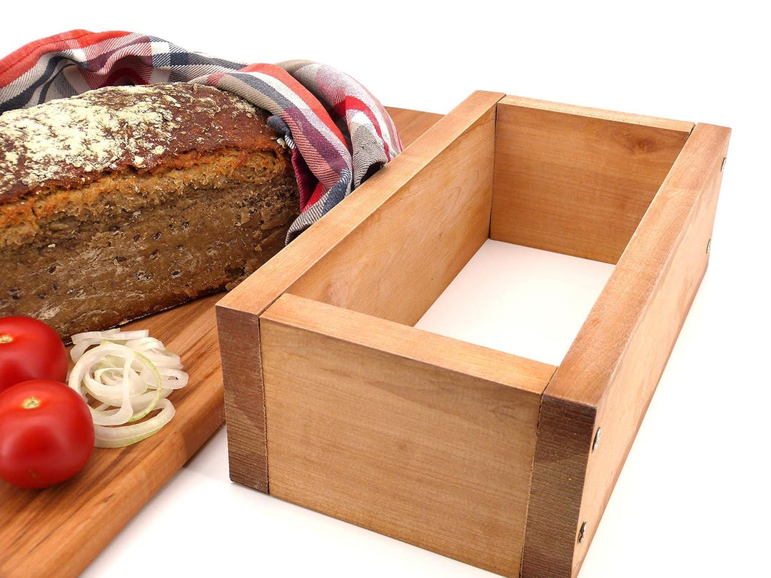 Holzwerk Premium Brot-Backform aus hitzebeständigem massivem Ahorn-holz – hochwertiger Brot-Backrahm