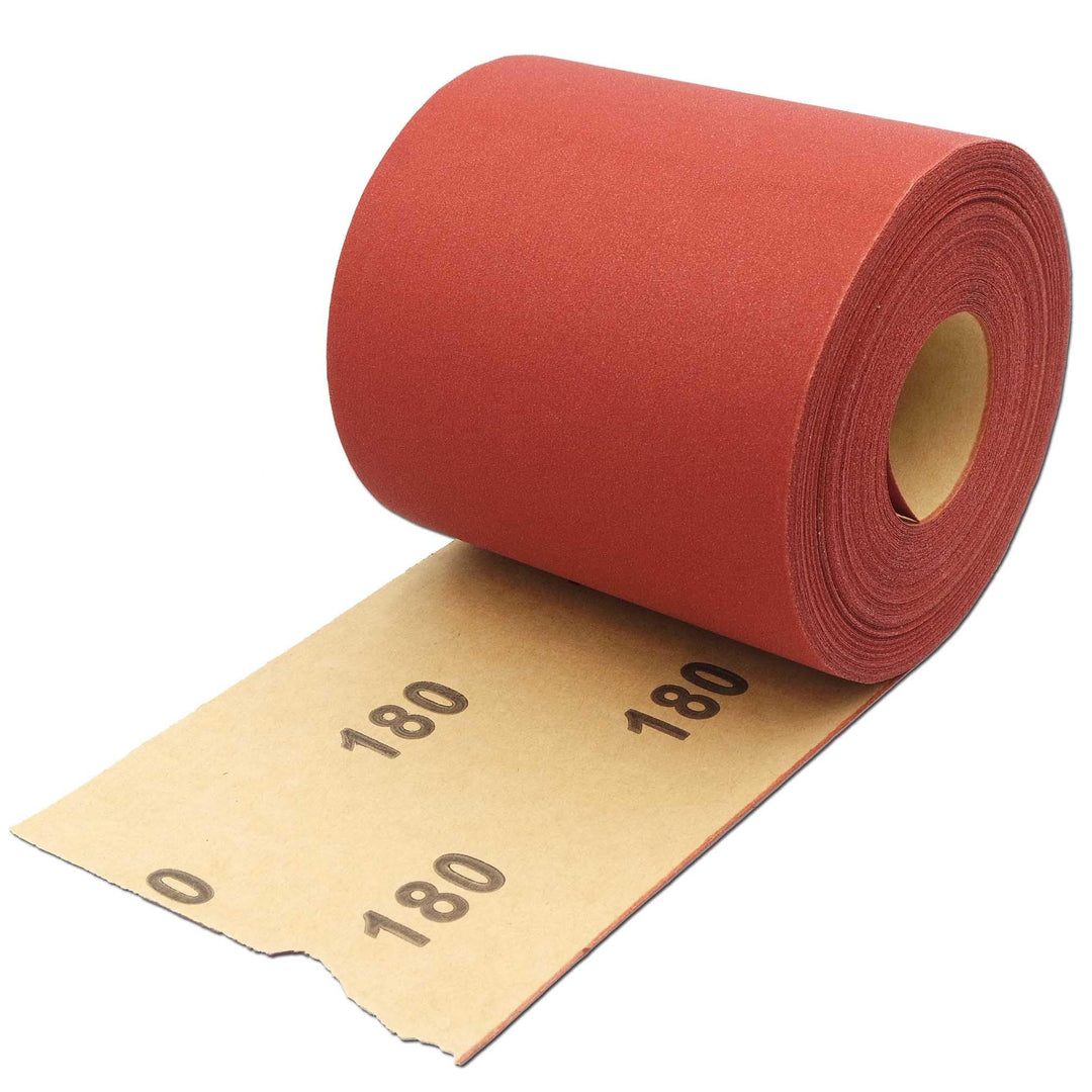 Schleifpapierrollen | 115mm x 20m | P180 | KÖRNUNG und Länge WÄHLBAR | Rollenschleifpapier Rollenpap