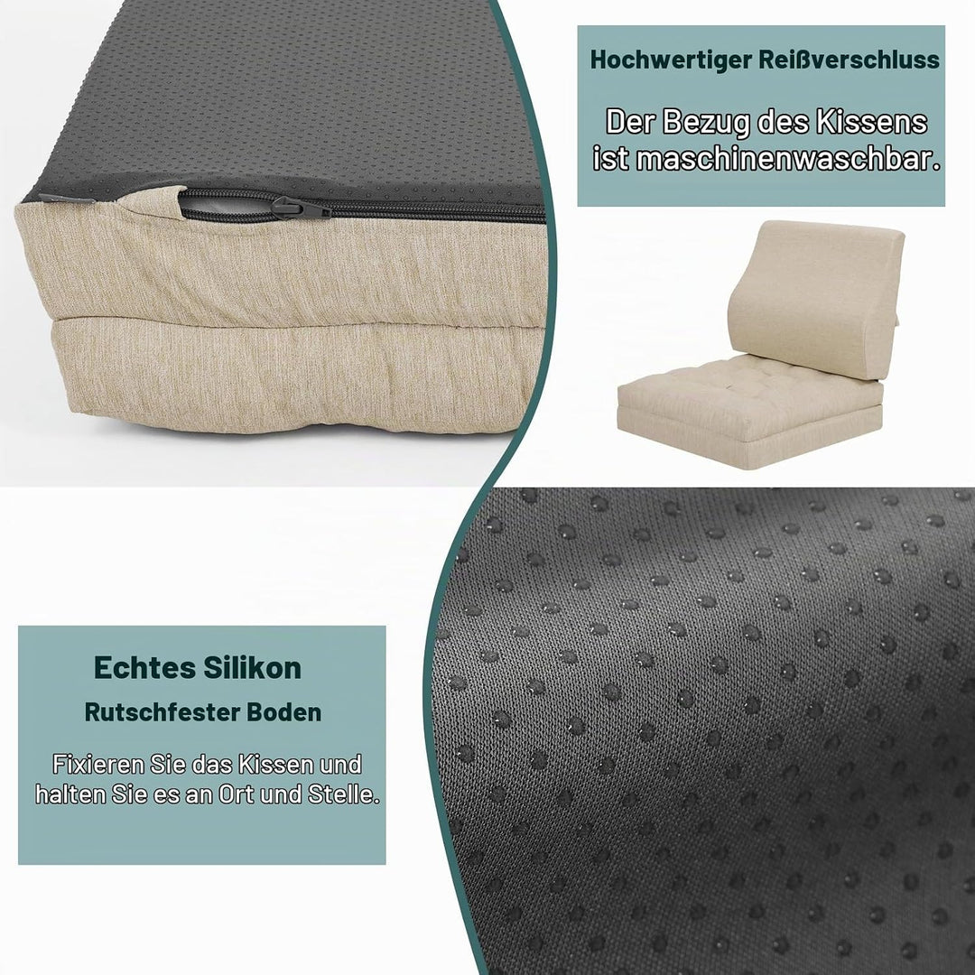 Shinnwa Memory Foam Fernsehsessel Sitzkissen mit Rückenkissen für ältere Menschen, 50x50x12.7CM Dual