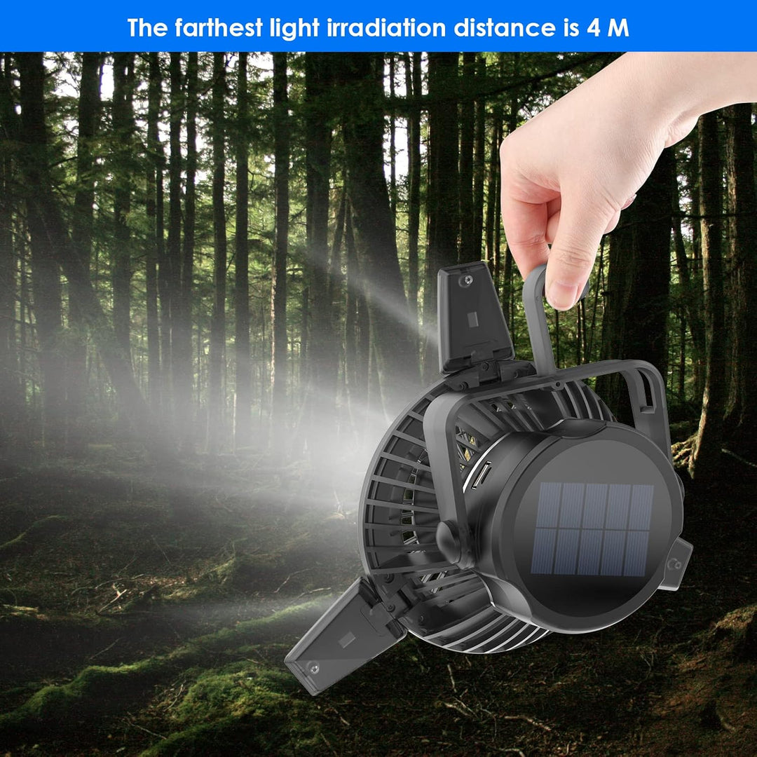 Qoosea Solar Camping Ventilator USB Campingventilator für Zelt Wiederaufladbare Zeltventilatoren mit