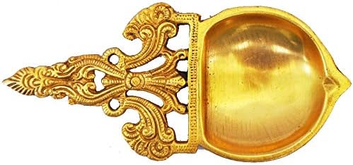 Aarti Diya Öllampe aus Messing, handgefertigt