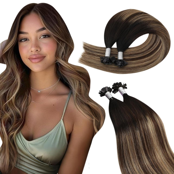 Ugeat Pre Bonded Flat Tip Bondings Echthaar Balayage Ombre Keratin Fusion Glue Sticks Tips Naturlich