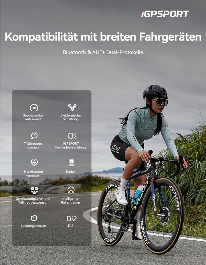 iGPSPORT BSC200S Fahrradcomputer Kabellos, 2,4“ Farbbildschirm GPS Routennavigation Fahrrad Tacho(BS