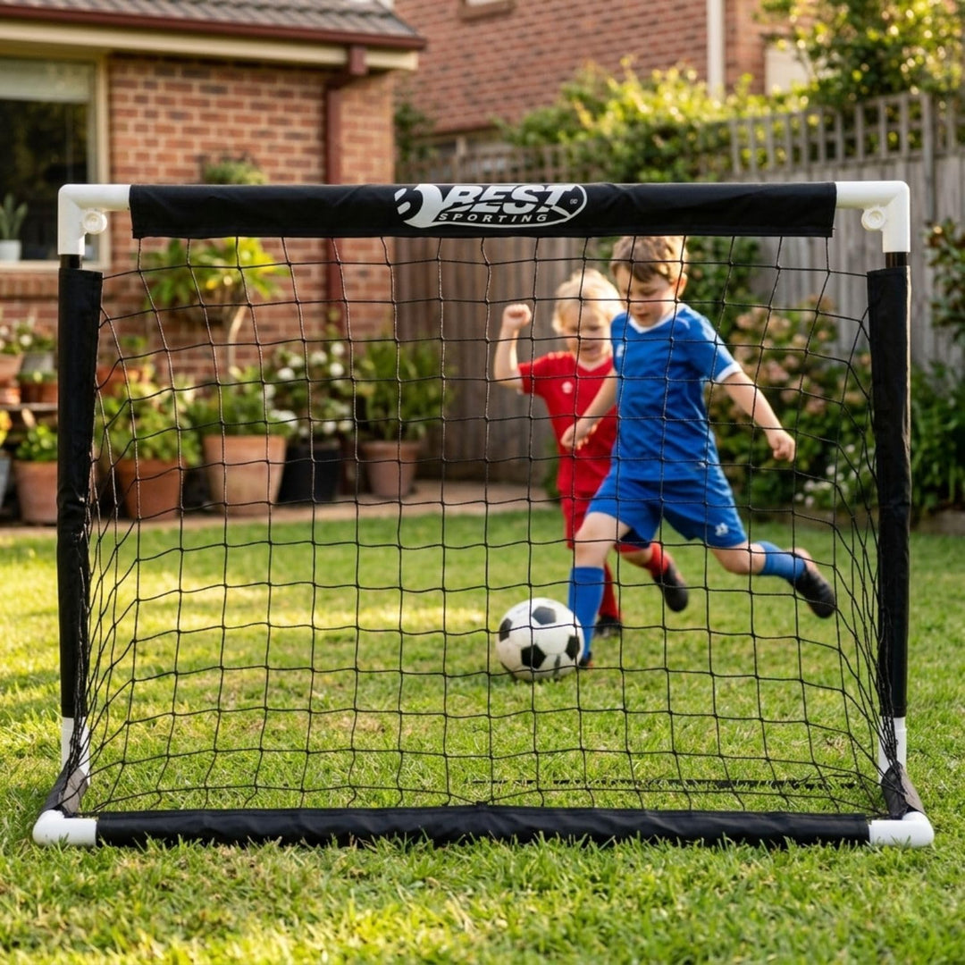 Best Sporting Fussballtor faltbar | Fussballtore für Garten Kinder- wetterfest mit robustem PVC-Gest