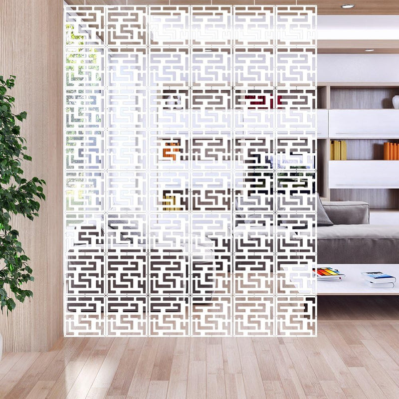 Y-Step 12 Stück Raumteiler Hängend, Raumteiler Paravent, Raumtrenner Holz für Zuhause, Hotel, Büro u