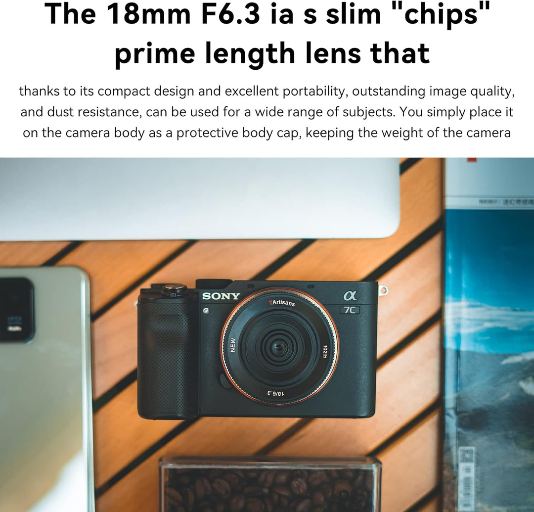 7artisans 18 mm F6.3 MFT M4/3 Objektiv, ultradünn, APS-C Prime Kompaktkamera, spiegellos, für Panaso