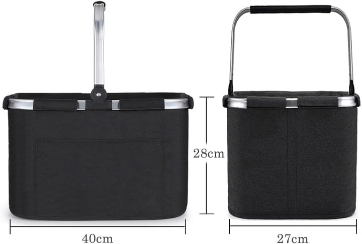 Pynhoklm®30L Einkaufskorb 2pcs Erschwinglich Picknickkorb Einkaufstasche Tragekorb mit Aluminiumgrif