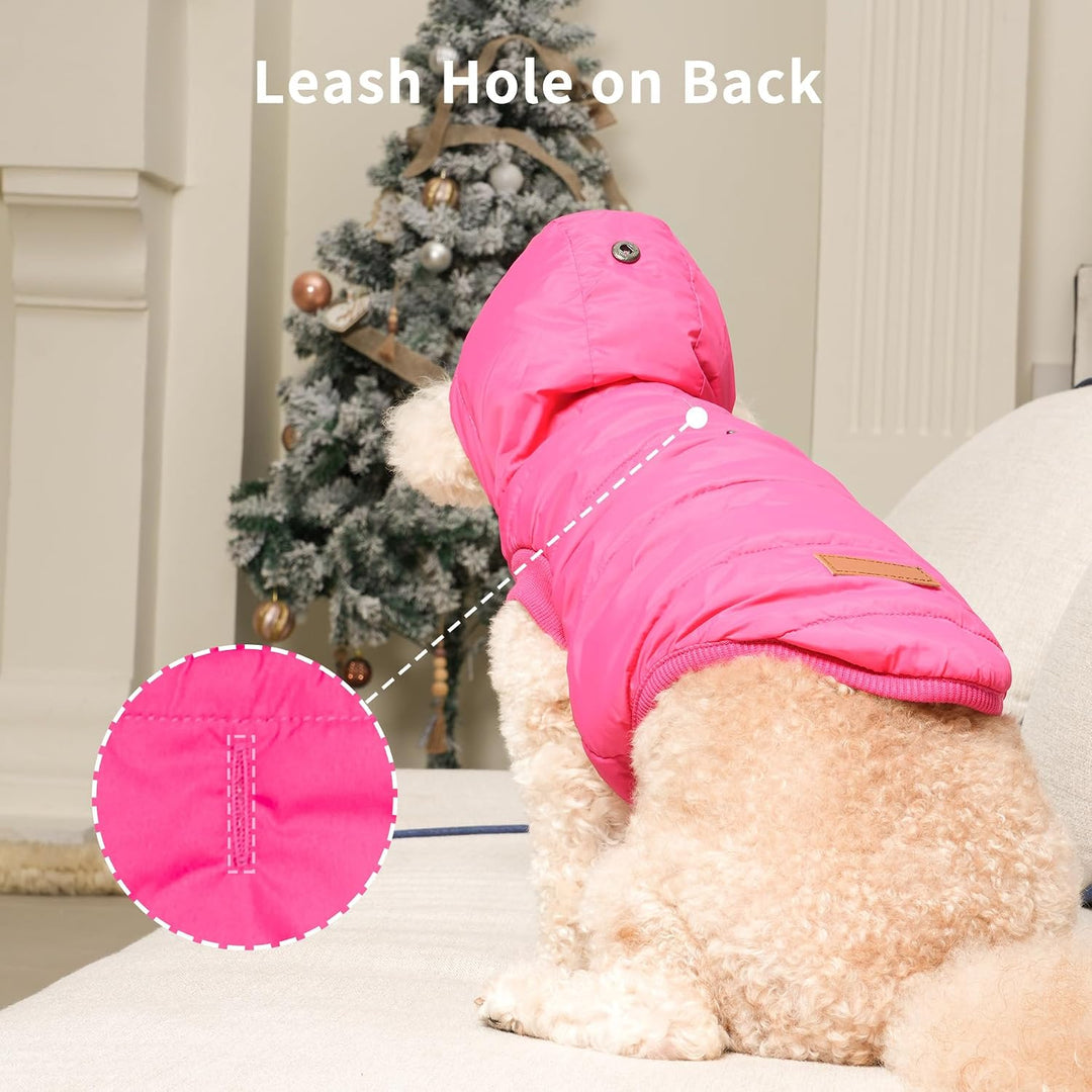 Hunde-Kapuzenpullover mit Fleece-Futter, extra warm, Grösse S, Rosa, Small (Pack of 1) rose