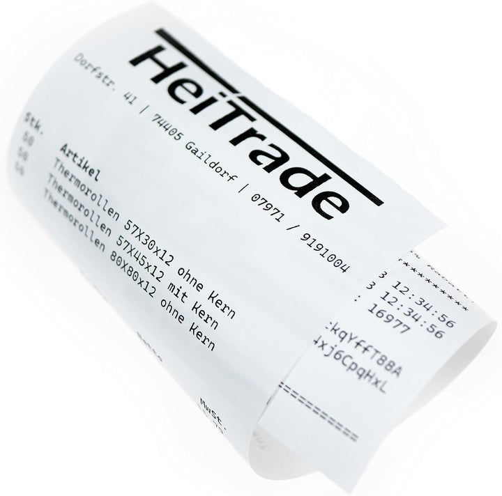 HeiGroup - HeiPOS 20x Thermorollen BPA frei (B/Ø) 80mm / 80mm - Länge 80m, Kern Ø 12mm, Flächengewic