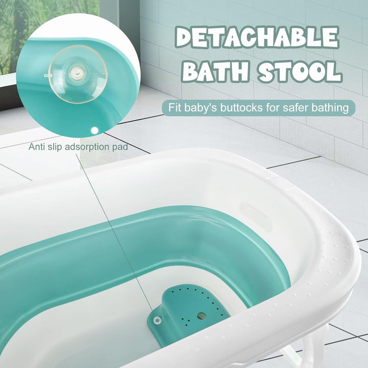 Supfine Faltbare Babybadewanne mit Badewannenhocker – Kinderbadewanne für Mädchen oder Jungen – von