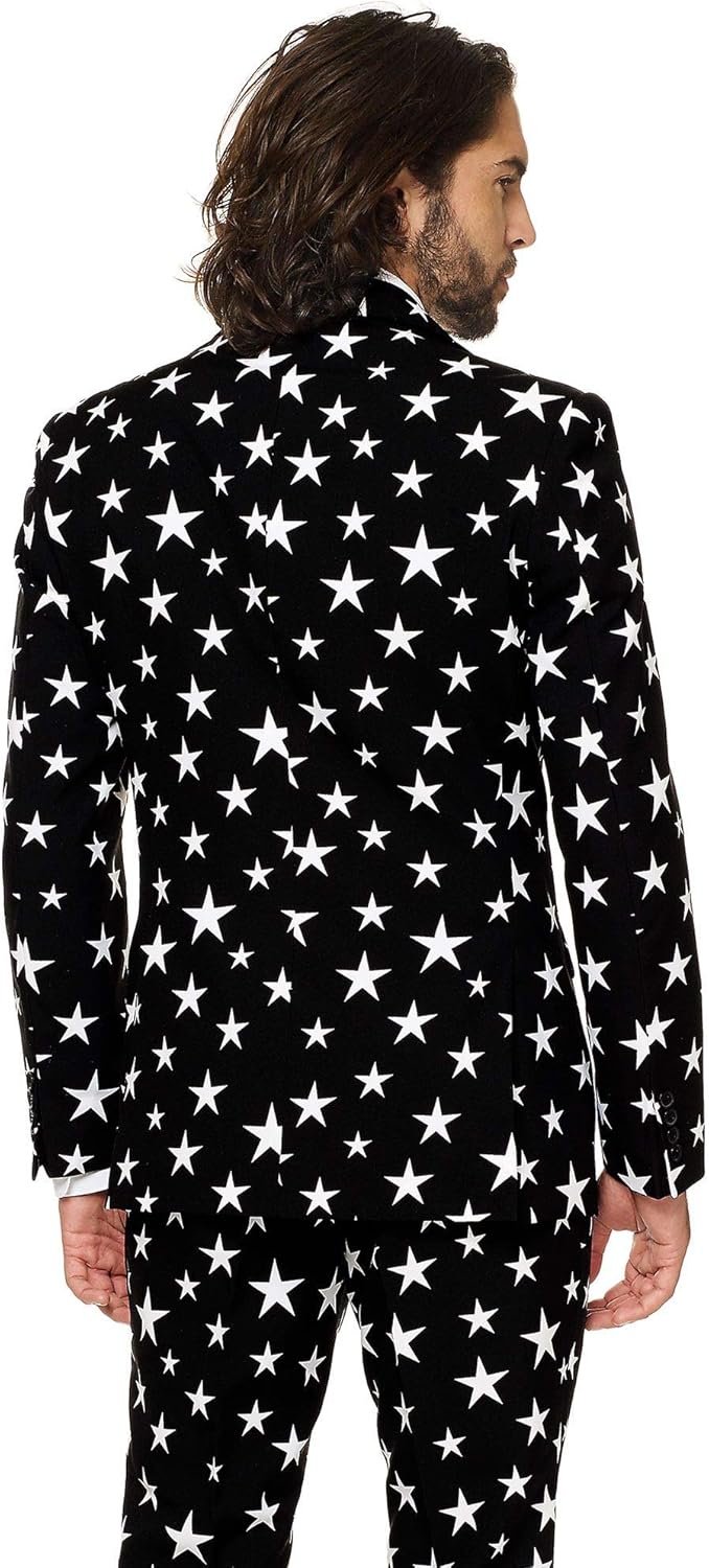 OppoSuits Herren Opposuits Halloween Suit For Men in Creepy And Stylish Print Anzug 48 Starstruck, 4