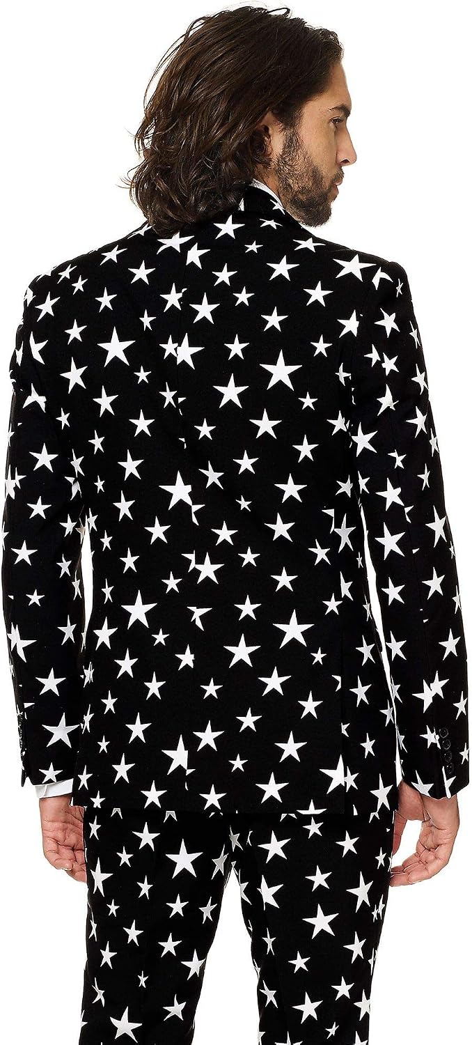 OppoSuits Herren Opposuits Halloween Suit For Men in Creepy And Stylish Print Anzug 46 Starstruck, 4