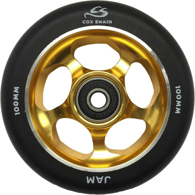 Cox Swain 2 STK. High End 100mm Stunt Scooter Rollen Alu Core - ABEC 11 Lager CELL (Gold) 100mm, CEL