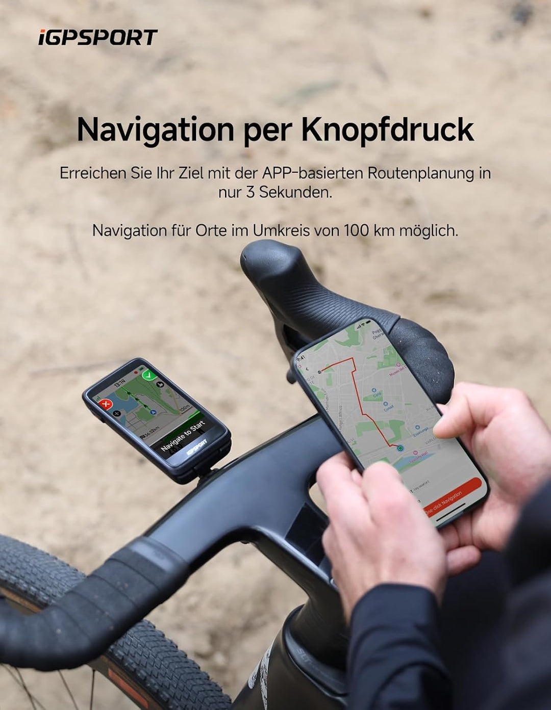 iGPSPORT BiNavi Fahrradcomputer Kabellos, 3,5&