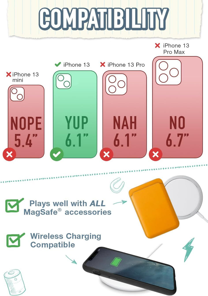 Smartish Schutzhülle für iPhone 13, Gripmunk, kompatibel mit MagSafe [leicht und schützend], dünne G