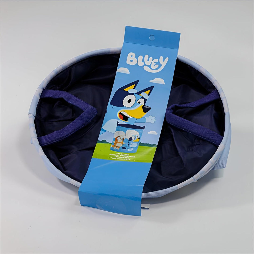 Bluey & Bingo Kinder Aufbewahrungskorb – Faltbarer Wäschekorb aus Polyester – H 50 cm x D 32 cm – Wä