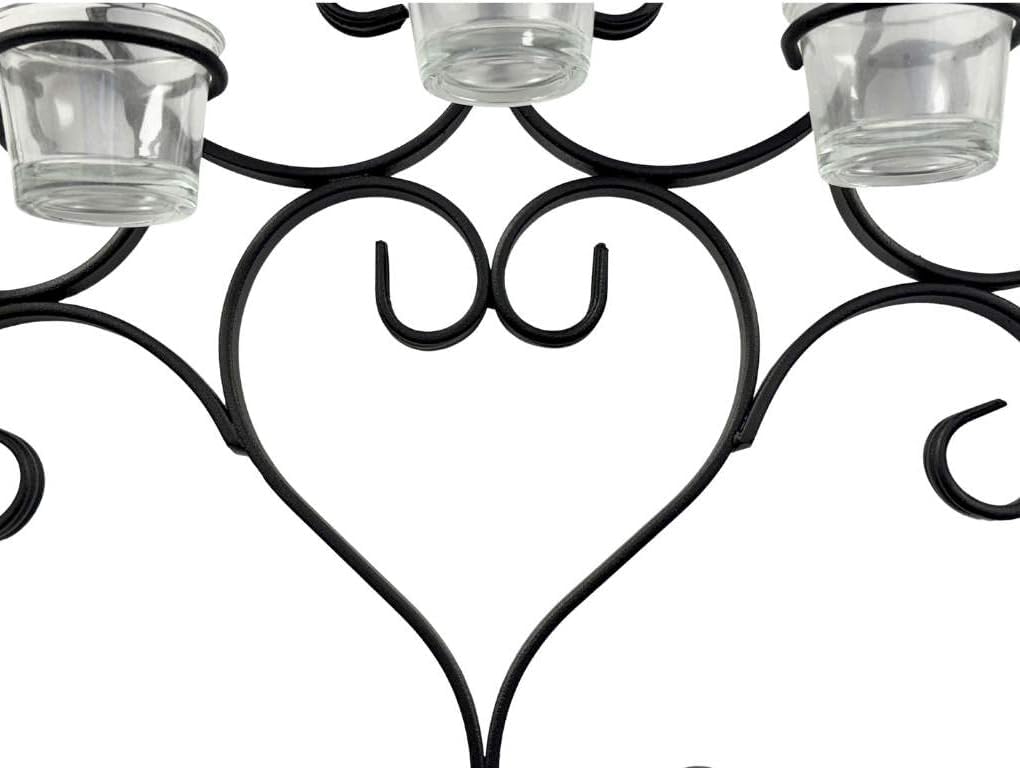 DanDiBo Wandteelichthalter Metall Schwarz Teelichthalter Wand Wandkerzenhalter 63 cm Palace Kerzenha