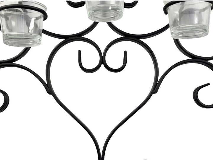 DanDiBo Wandteelichthalter Metall Schwarz Teelichthalter Wand Wandkerzenhalter 63 cm Palace Kerzenha