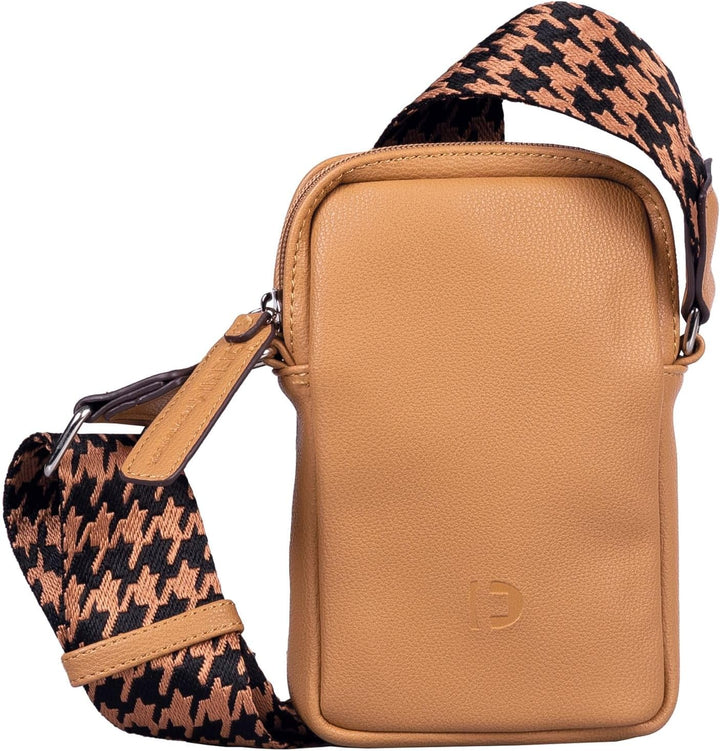 TOM TAILOR Damen Denim Bags Abbie Handytasche Umhängetasche Klein Grau Camel, Camel