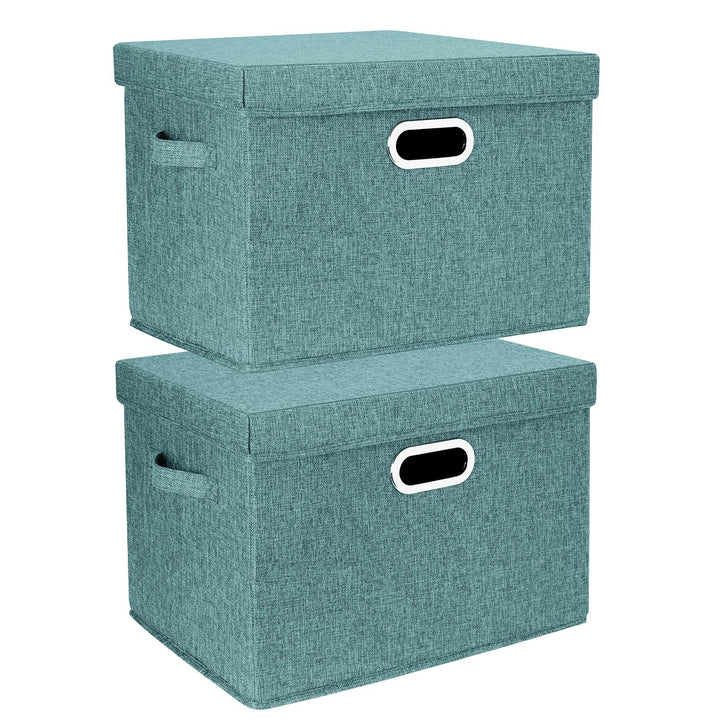 TYEERS Aufbewahrungsbox mit Deckel Gross, Stoff, Faltbare, Waschbare, Kisten Aufbewahrung mit Deckel