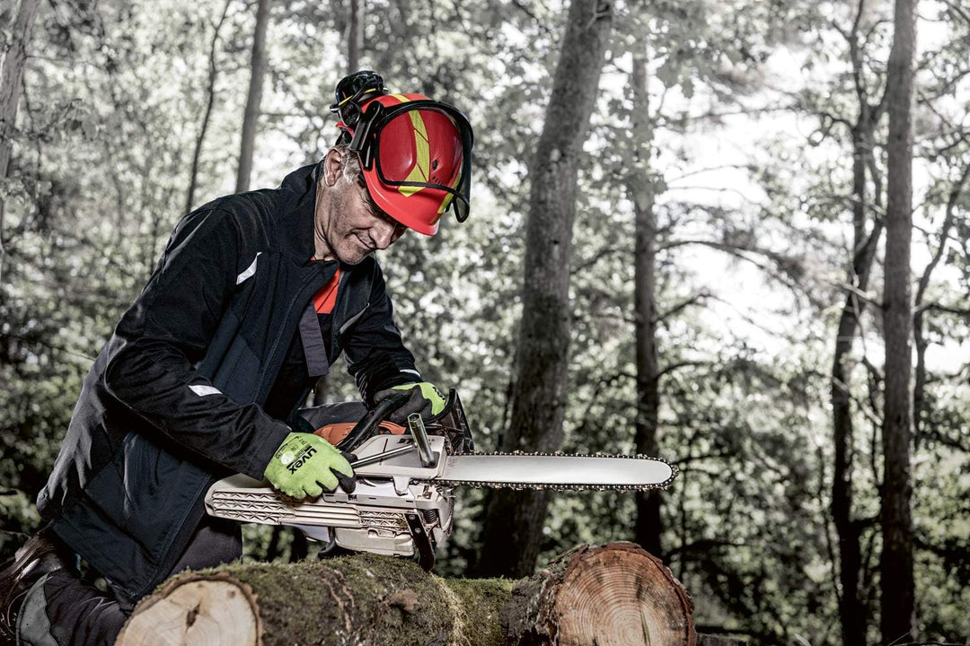 Uvex Pheos Forestry - Forsthelm mit Gehör- und Gesichtsschutz - SNR: 30dB Rot, Rot