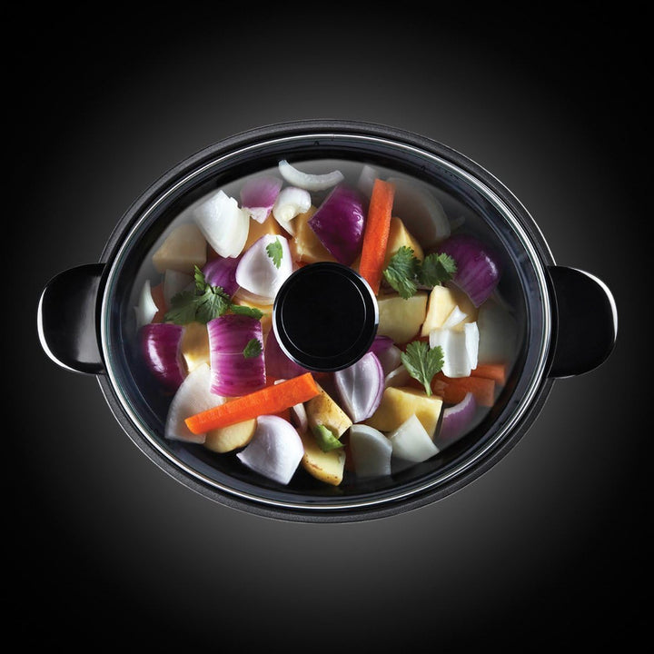 Russell Hobbs Slow Cooker [antihaftbeschichteter 3,5l Gartopf] Schongarer Edelstahl (3 Temperaturein