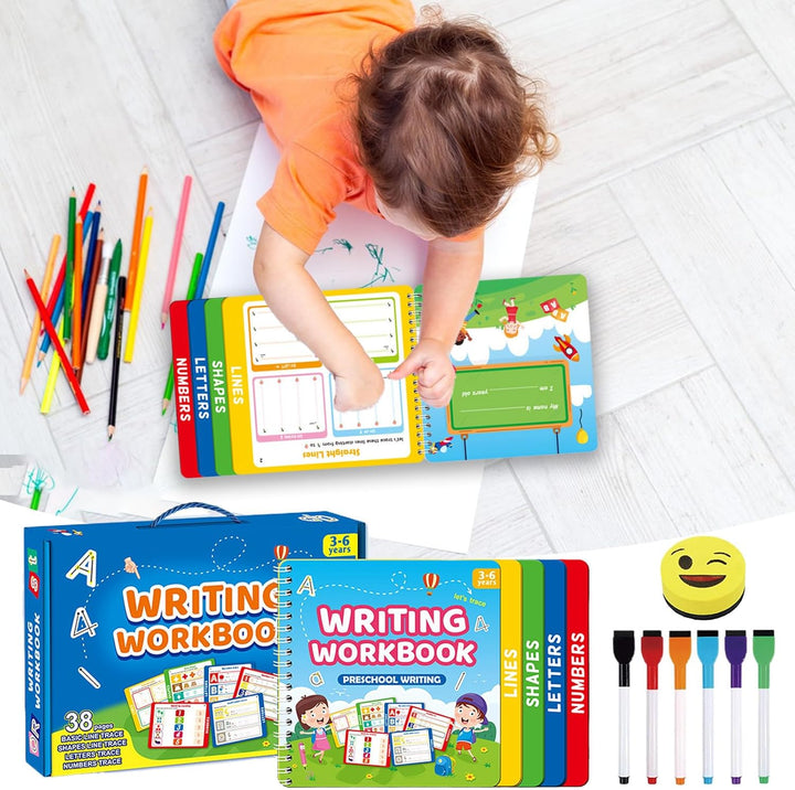Generisch Schreibbuch Für Kinder - Wiederverwendbare Übungsbücher Zum Nachspuren,Bildungsaktivitäten
