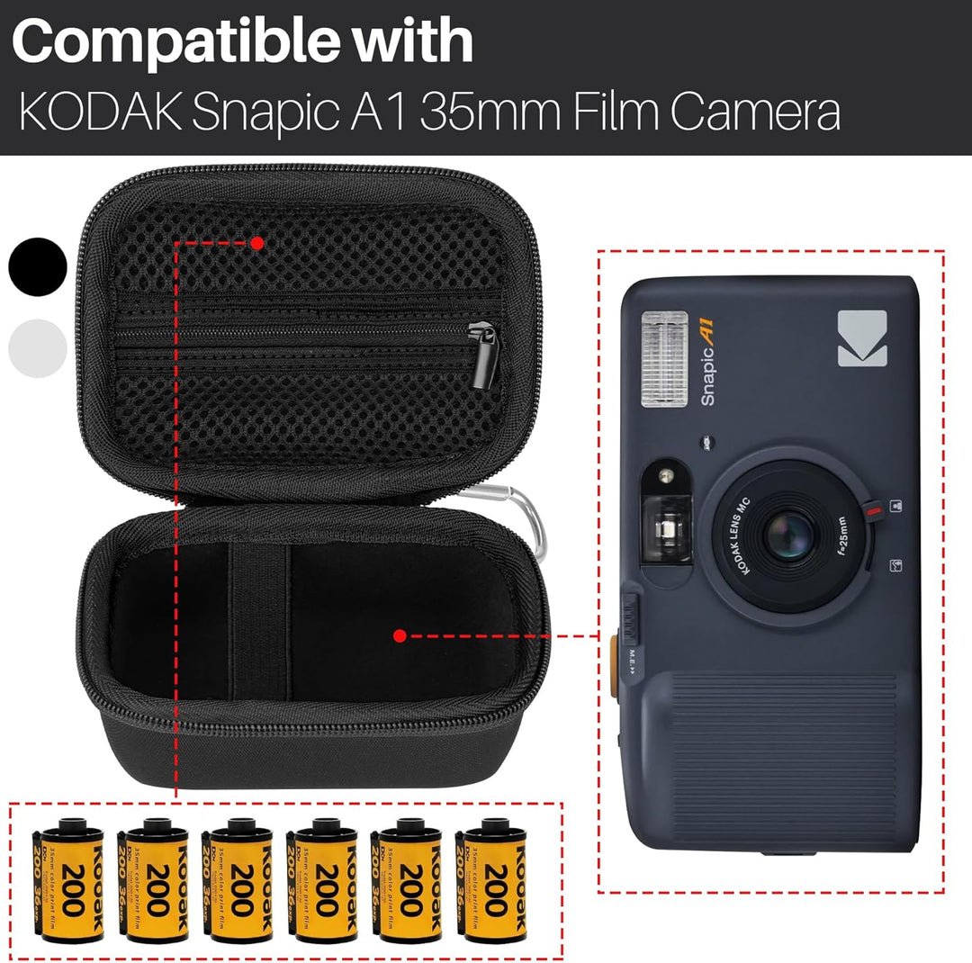 Hart Schutz Hülle Etui Tasche für Kodak Snapic A1 35-mm-Filmkamera (Grau), Grau