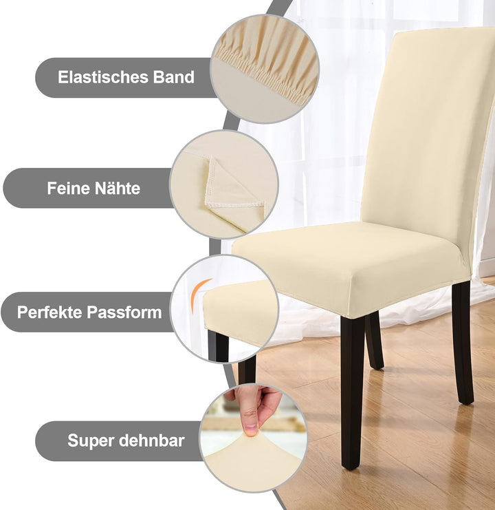 Yugarlibi Stuhlhussen 6er Set Stretch Stuhlhussen Schwingstuhl Elastische Hussen Stuhlbezug Abnehmba