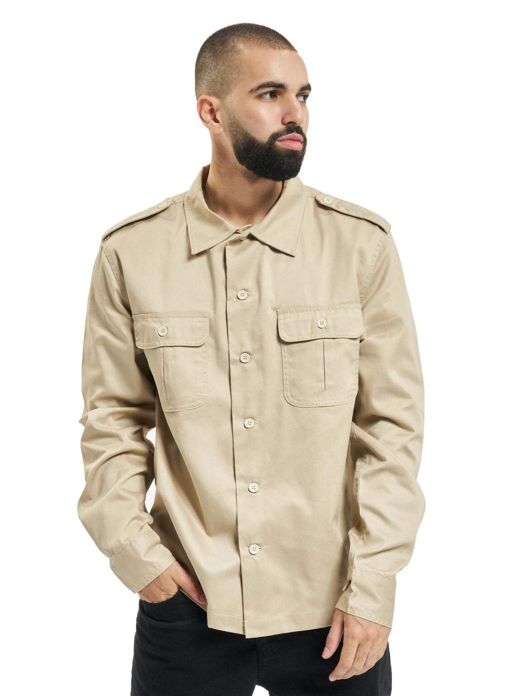 Brandit Vintage Shirt Long Sleeve,mehrere Farbvarianten, Grössen S bis 7XL S Beige, S Beige