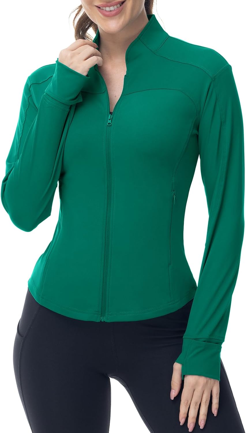 YSENTO Damen Sportjacke Laufjacke Funktionsjacke Wanderjacke Leicht Langarm Yoga Gym Sport Oberteil