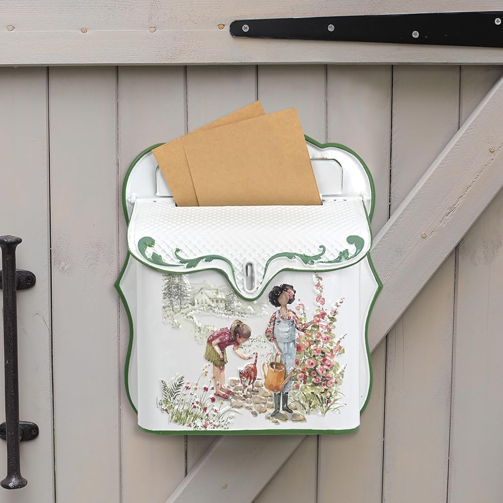 Briefkasten Vintage Shabby Briefkasten Anthrazit Retro Postkasten Landhausstil Metall Wandbriefkaste