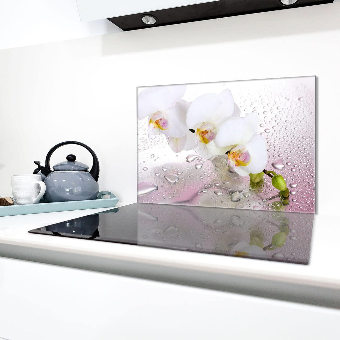 Herdabdeckplatte 80x52 cm 1-teilig Ceranfeldabdeckung Induktion Herdschutz Spritzschutz Glasplatte D