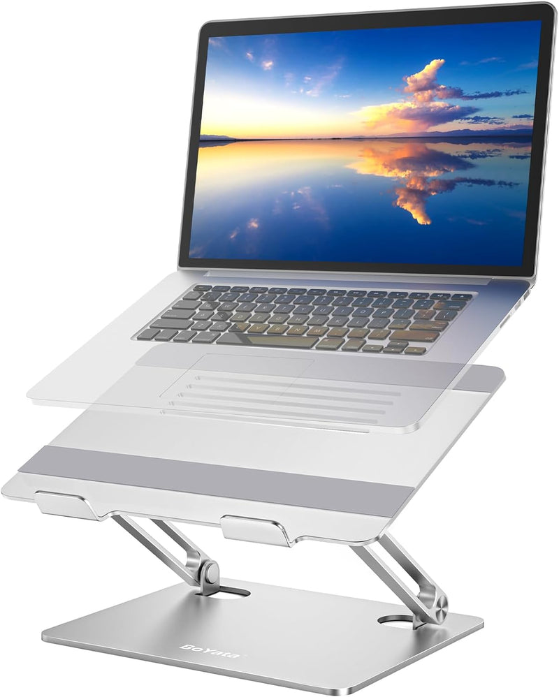 BoYata Laptopständer, Multi-Angle Laptop Ständer mit Heat-Vent, Verstellbarer Notebook Ständer Kompa