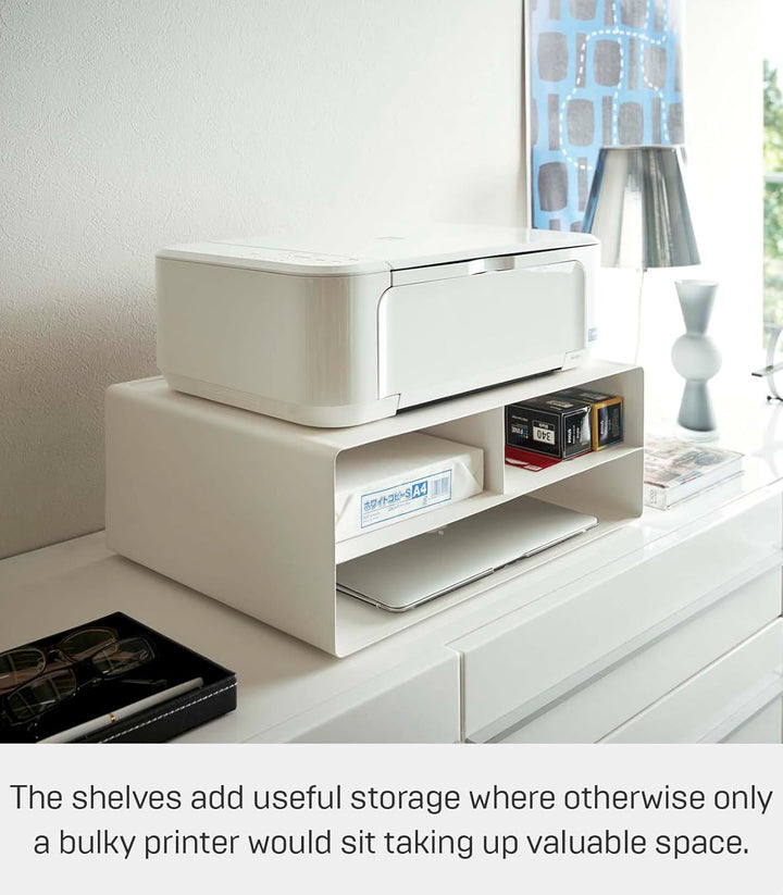 YAMAZAKI Tower Druckerstation, Legierter Stahl, Weiss, One Size