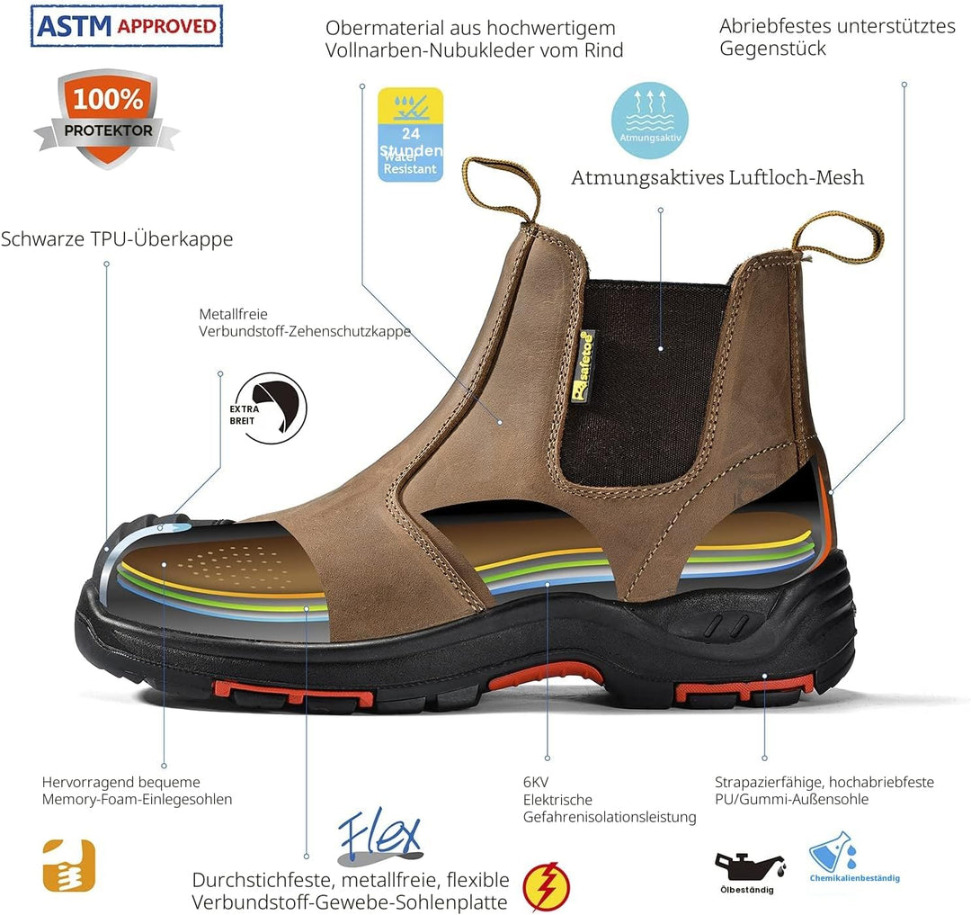 S3 Arbeitsstiefel Herren &amp; Damen , M-8025NB Sicherheitsschuhe Herren &amp; Damen hoch, wasserdichtes &amp; a