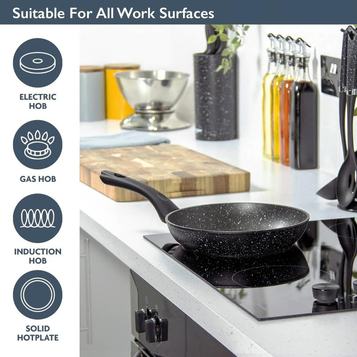 Blackmoor Home Antihaft Bratpfanne 28 cm – Aluminium Pfanne für Induktion, Gas &amp; Elektro, Verstärkte
